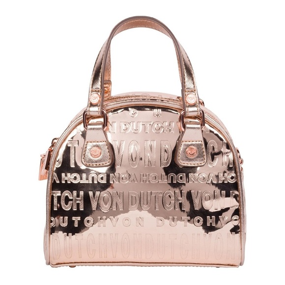Von Dutch Small Rose Gold Reflective Bowling Bag | FULL INCLUSION | NEW/NWT!!💗 - Picture 3 of 11